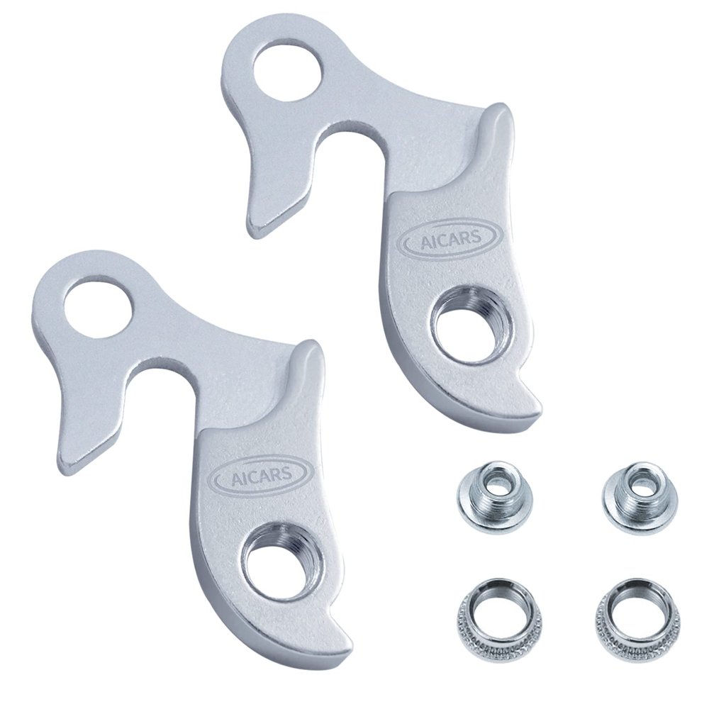 AICARS 2 Pcs Universal Bicycle Bike Derailleur Hanger Frame Gear Tail Hook, Silver Tone