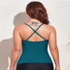 coastal rose Womens Underwire Tankini Tops Front Twist Swim Top Ruched Tummy Control Swimsuit Tops US10 Enamel Blue view 4