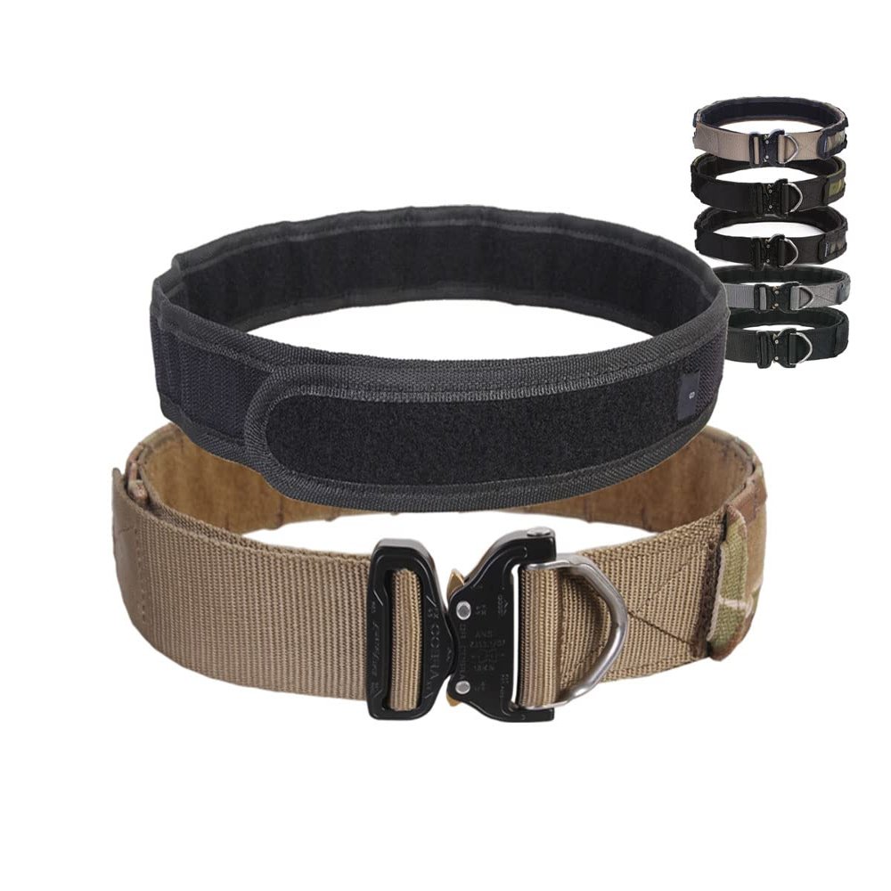 Elite Tribe Tactical Belt Riggers Belt D-Ring Molle 1.75-2inch Combat Amy Hunting Belt (Large, Wolf Gray)