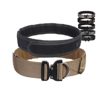 Elite Tribe Tactical Belt Riggers Belt D-Ring Molle 1.75-2inch Combat Amy Hunting Belt (Large, Black)