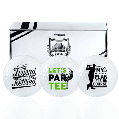 CybGene Funny Retirement Gifts Golf Balls Set for Men or Him, Perfect for Dad, Husband, Grandpa, Coworkers, Golfers, Golf Lovers for Birthday & Father's Day