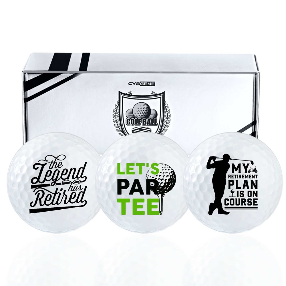 CybGene Funny Retirement Gifts Golf Balls Set for Men or Him, Perfect for Dad, Husband, Grandpa, Coworkers, Golfers, Golf Lovers for Birthday & Father's Day