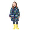 POLG Children's Boys Girls Dinosaur Print Button Rain Jacket Hooded Windproof Raincoat Kids Long Sleeve Hoodie Trench, D-blue, 8-9 Years view 1