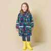 POLG Children's Boys Girls Dinosaur Print Button Rain Jacket Hooded Windproof Raincoat Kids Long Sleeve Hoodie Trench, D-blue, 8-9 Years view 2