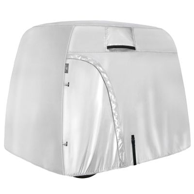 Explore Land 600D Waterproof Golf Cart Cover Universal Fits for Most Brand 4 Passenger Cat (Silver)