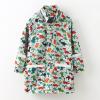 POLG Children's Boys Girls Dinosaur Print Button Rain Jacket Hooded Windproof Raincoat Kids Long Sleeve Hoodie Trench view 3