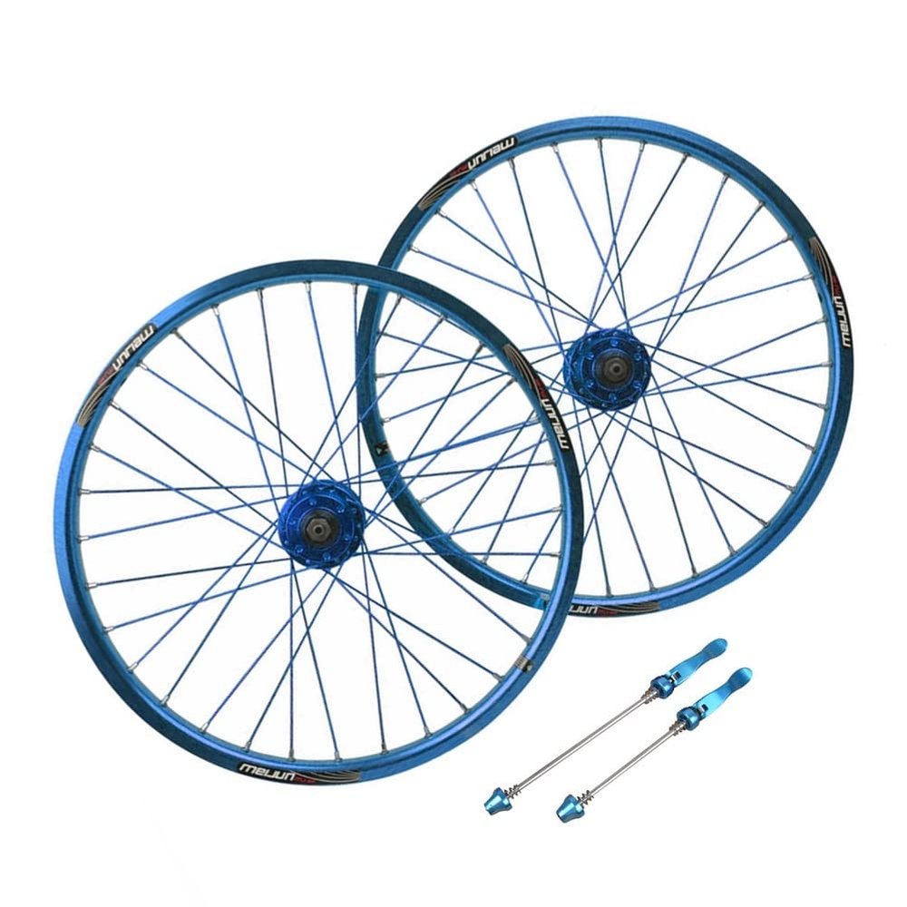 BMX Wheelset 20In 406 Bike Rim Disc Brake Quick Release Hub 32 Holes for 7 8 9 10 Speed Cassette 1653g (Color : Blue, Size : 406)