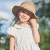 Connectyle Kids Summer Straw Hat Bowknot Beach Sun Protection Hats for Girls Khaki 9-18 Months view 3