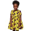 Digood Toddler Baby Girls African Dashiki Dress Summer Short Sleeve Round Neck Ankara Princess Dresses Outfits(Yellow,2-3 Years) view 1