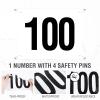 Hanaive 100 Pieces Running Bib Numbers with Safety Pins for Marathon Sports Competition Events Tearproof Waterproof, 6 x 7.5 Inch (1-100 Number) view 3