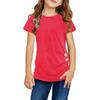Digood Girls Summer Casual Tunic Tops Knot Front Button Short Sleeve Blouse T Shirts Tee Blouse for 4-13 Years(Red,6-7 Years) view 1