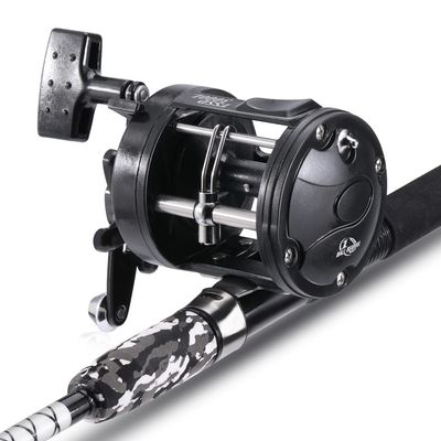 Sougayilang Conventional Reel and Fiberglass Fishing Rod Combo, Medium Heavy for Catfish Angling 6'-3000