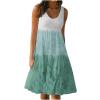 New Fitted Sundresses Gradient Scoop Neck Tank Dress Butterfly Print Shift Dress Swing Casual Beach 2-olive Green view 1