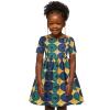 Digood Toddler Baby Girls African Dashiki Dress Summer Short Sleeve Round Neck Ankara Princess Dresses Outfits(Green,2-3 Years) view 1