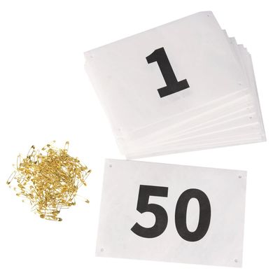 XTACER Running Race Bibs Large Numbers with Safety Pins (Any 1-500) (1-50)