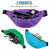14 Pieces Fanny Pack Bulk 80s 90s Waist Bag for Women Adjustable Belt Exercise Waist Bag Running Pack 2 Zippers for Women Men Travel Running Phone Sports view 4