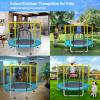 Indoor Trampoline for Kids Ages 1-8, 55" Small Outdoor Toddler Trampoline with Safety Enclosure Net, No-Gap Safe Design, Baby Round Jumping Mat, Recreational Trampolines Birthday Gifts for Boys Girls view 2
