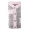 The Worthy Dog Varsity Pullover Dog Cardigan, with Faux Pockets, Warm Knitwear Winter Clothes for Pets, Cold Weather Outfits for Dogs, Fits Large Size Dogs, Gray view 1