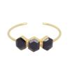 Ishu Gems Gold Plated Brass Botswana Gemstones Adjustable Bangle For Women view 1