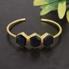 Ishu Gems Gold Plated Brass Botswana Gemstones Adjustable Bangle For Women view 2