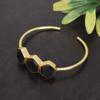 Ishu Gems Gold Plated Brass Botswana Gemstones Adjustable Bangle For Women view 3