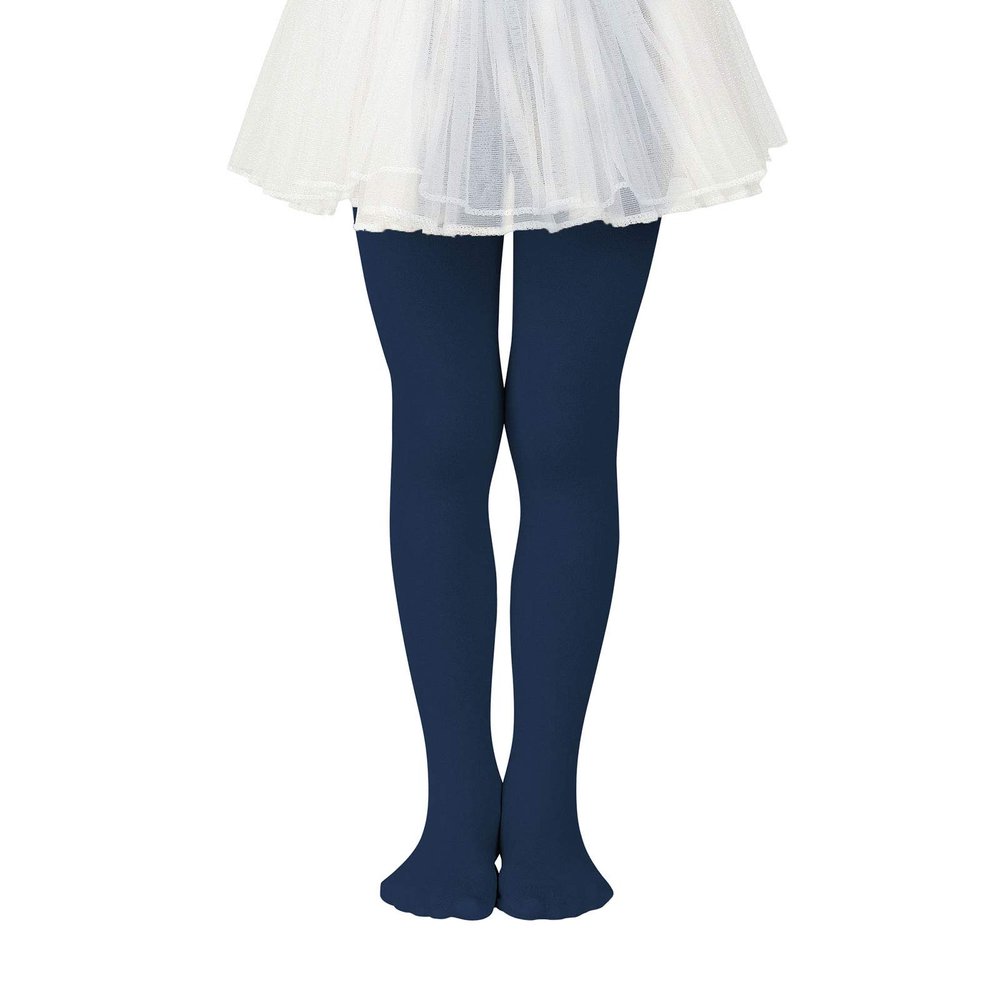 American Trends Ballet Tights for Girls Dance Tights Toddler Girls Leggings Ultra Soft Kids School Uniform Stretchy Tights 1 Pack Navy 1-3T
