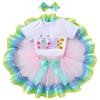 Baby Girls Butterfly 1st Birthday Outfit Butterfly Theme Birthday Party Romper + Tutu Skirt + Headband Butterfly Bowknot Tutu Dress 3PCS Clothes Set for Cake Smash Photo Props Green Butterfly 1 Year view 1