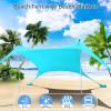 CUUPO 77 FT Beach Tent Sun Shelter UPF50+ UV Protection, Outdoor Canopy Tent Sun Shade with 2 Poles for Camping, Fishing, Backyard and Picnics with Sandproof Beach Blanket Blue view 2