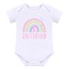 Baby Girls Rainbow 1st Birthday Outfit Romper Tutu Skirt with Diaper Cover Tulle Bloomers and Flower Headband Infant First Birthday Cake Smash Coming Home Outfit for Photo Prop Rainbow + Flower 1 Year view 2