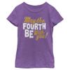 Star Wars Girl's May Fourth Type T-Shirt, Pur Berry, Large view 1