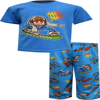 AME Sleepwear Boys Subway Surfer Jake Blue Short Sleeve Pajamas (4)