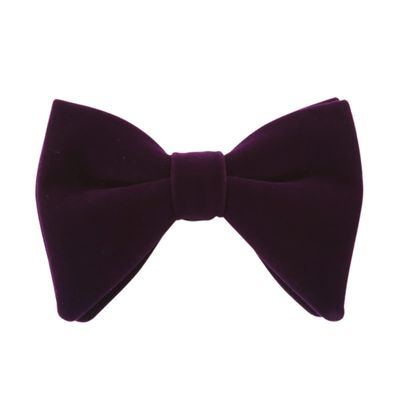 Men's Elegant Adjustable Pre-tied Bow Ties Velvet Big Size Bowtie Formal Tuxedo Bowtie (Purple)
