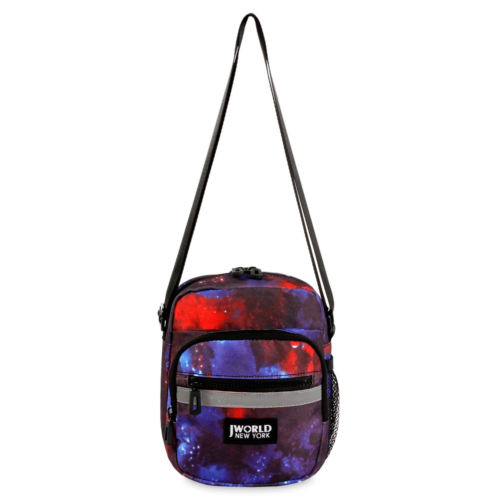 J World Crux Mens Crossbody Bag. Small Messenger Purse for Women, Galaxy