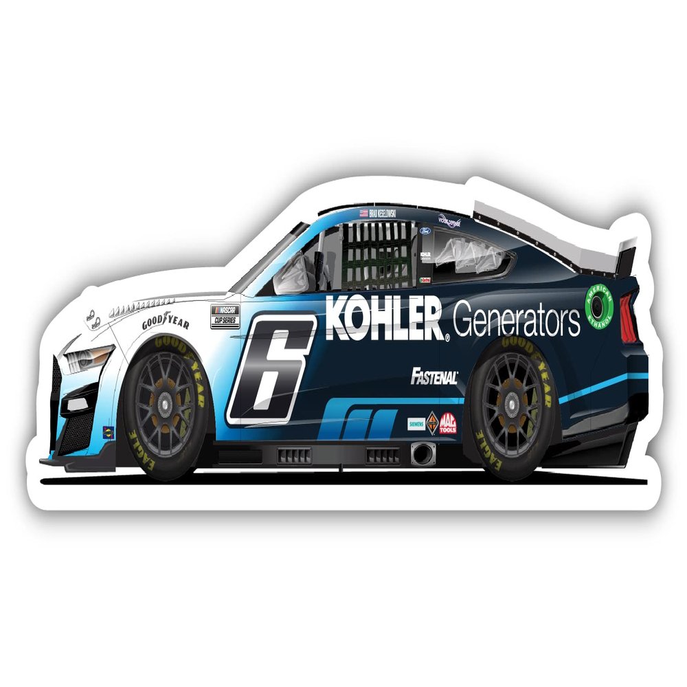 R and R Imports Nascar #6 Brad Keselowski 4-Inch Vinyl Decal Stiker Car Design
