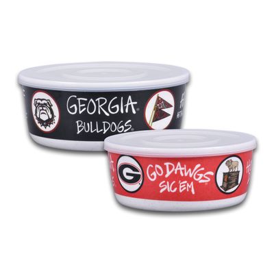Magnolia Lane 20168 University of Georgia Bulldogs Melamine Con, Set of 2