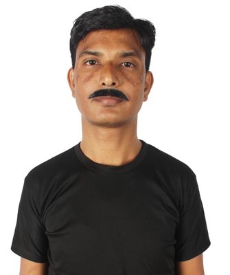 HPO Men's Human Hair Mustache Cosplay Facial Hair Fake Human Hair (Dark Black)