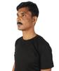 HPO Men's Human Hair Mustache Cosplay Facial Hair Fake Human Hair (Dark Black) view 2