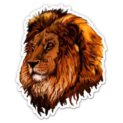 Lion - 3" Vinyl Sticker - for Car Laptop Water Bottle Phone - Waterproof Decal