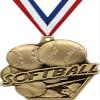 2.25" Softball Medal Awards, Gold Masters Softball Team Trophy Awards Includes Free Neck Ribbon 20 Pack Prime view 1