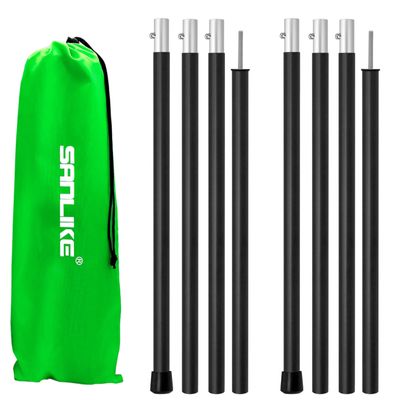 SAN LIKE Aluminum Tent Poles for Tarp, 60inch, 2 Sets (4 Sections), Black, Waterproof, Camping