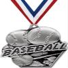 2.25" Baseball Medal Awards, Silver Masters Baseball Team Trophy Awards Includes Free Neck Ribbon 50 Pack Prime view 1