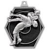 2.25" Wrestling Medal Awards, Silver Masters Wrestling Team Trophy Awards Includes Free Neck Ribbon 50 Pack view 2