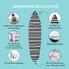 PAMGEA Surf Squared 8'2" Longboard Surfboard Sock Cover  Lightweight Stretch SUP & Paddleboard Bag, Protective Sleeve for Shortboard, Longboard, Hybrid, Wakesurf  Surfing Accessory, Black view 4