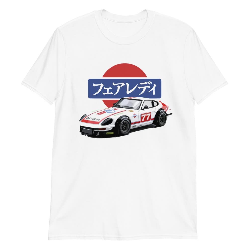 1975 Datsun 280z S30 Fairlady Z JDM Japanese Racer Short-Sleeve Unisex T-Shirt White