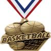 2.25" Basketball Medal Awards, Gold Masters Basketball Squad Trophy Awards Includes Free Neck Ribbon 50 Pack view 1