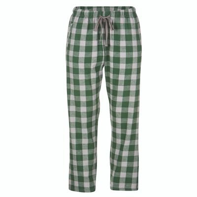 Boxercraft Haley Flannel Pant for Women, 100% Cotton Flannel Pant with Side Pockets and Adjustable Drawstring, Green/Oxford Buffalo L