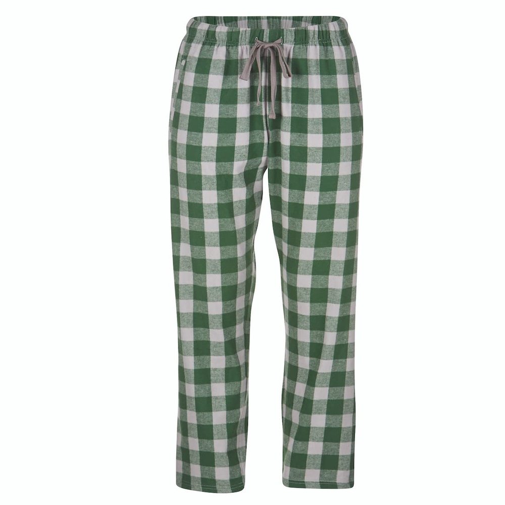 Boxercraft Haley Flannel Pant for Women, 100% Cotton Flannel Pant with Side Pockets and Adjustable Drawstring, Green/Oxford Buffalo L