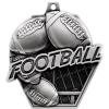 2.25" Football Medal Awards, Silver Masters Football Team Trophy Awards Includes Free Neck Ribbon 50 Pack view 2