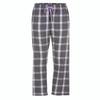 boxercraft Haley Flannel Pant for Women, 100% Cotton Flannel Pant with Side Pockets and Adjustable Drawstring, Charcoal/Lavendar L view 1