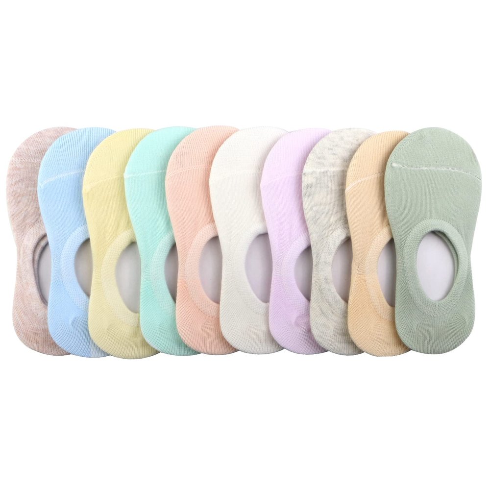 BOOPH 10 Pairs Girls Boys Socks Kids No Show Socks Toddlers Girl Anti-slip Ankle Low Cut Sock 9-12 Year Multicolor